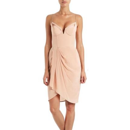 Zimmermann Silk Underwire Drape Dress in Pearl - Size 1 - Designer Hire